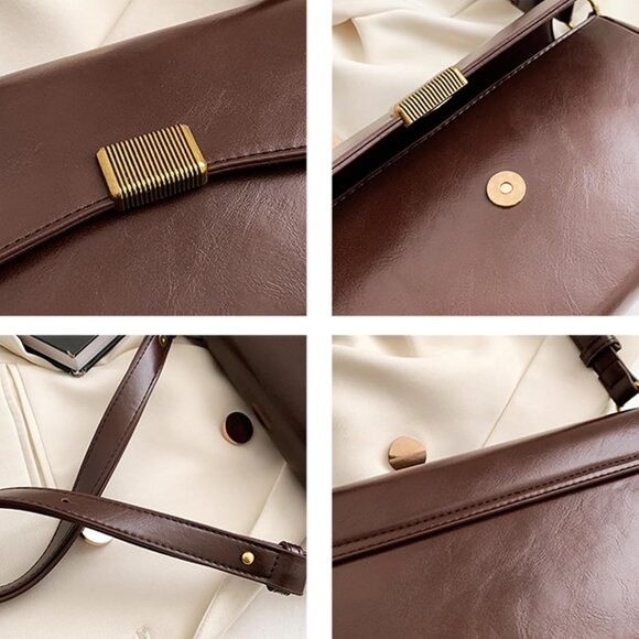 Vintage Small Cream Shoulder Bag for Women Zipper Closure and Classic Design - Picture 6 of 7